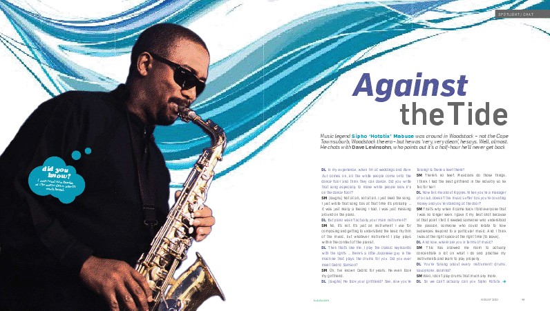 sipho mabuse piece in kulula magazine