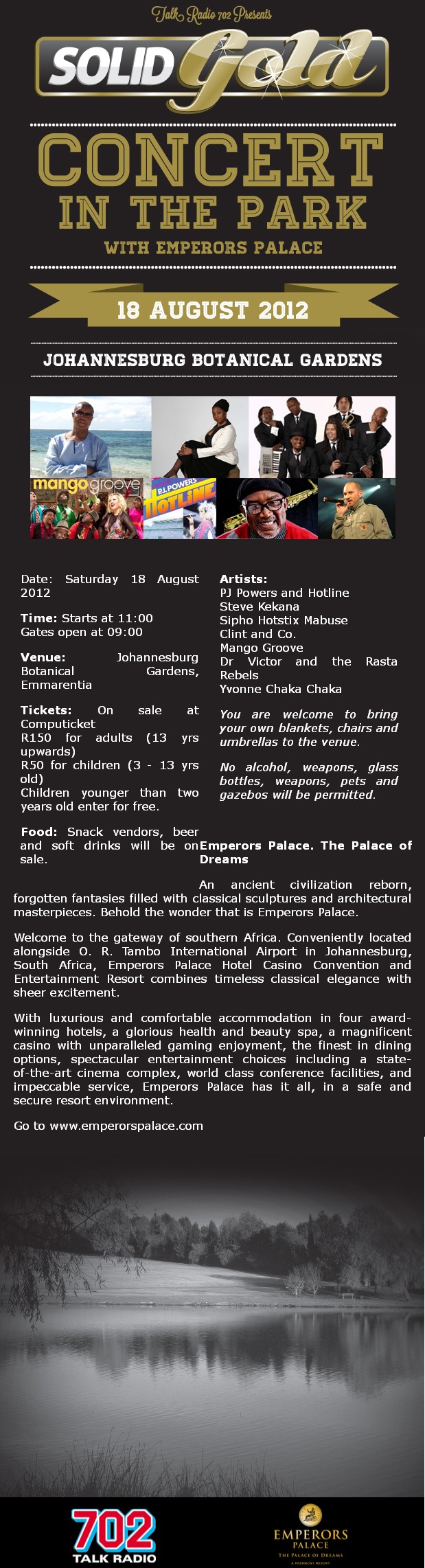 Talk Radio 702 Presents Solid Gold Concert In The Park Talk Radio 702 Presents Solid Gold Concert In The Park