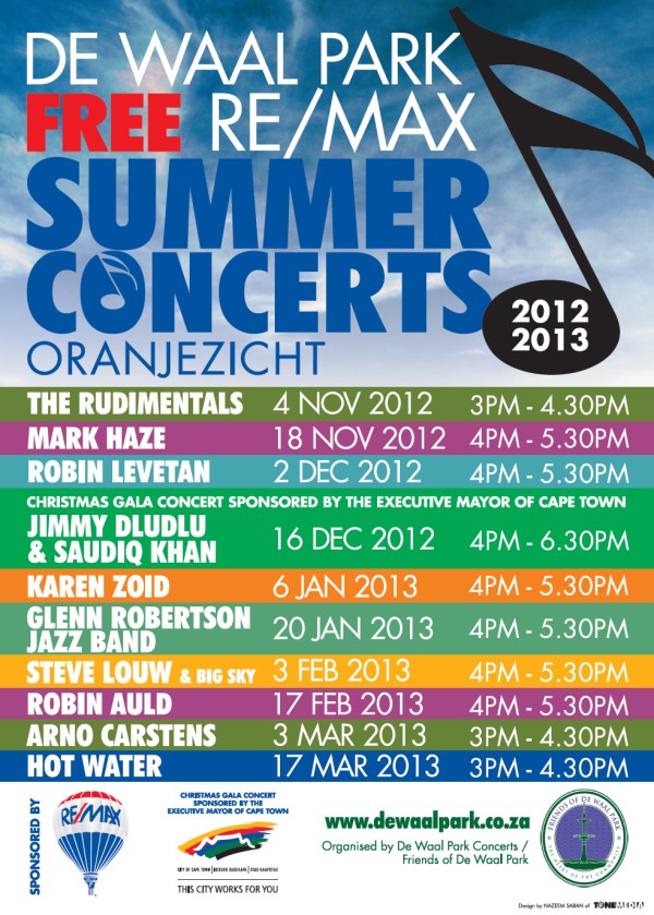 De Waal Park Re/Max Free Summer Concerts 2012/2013