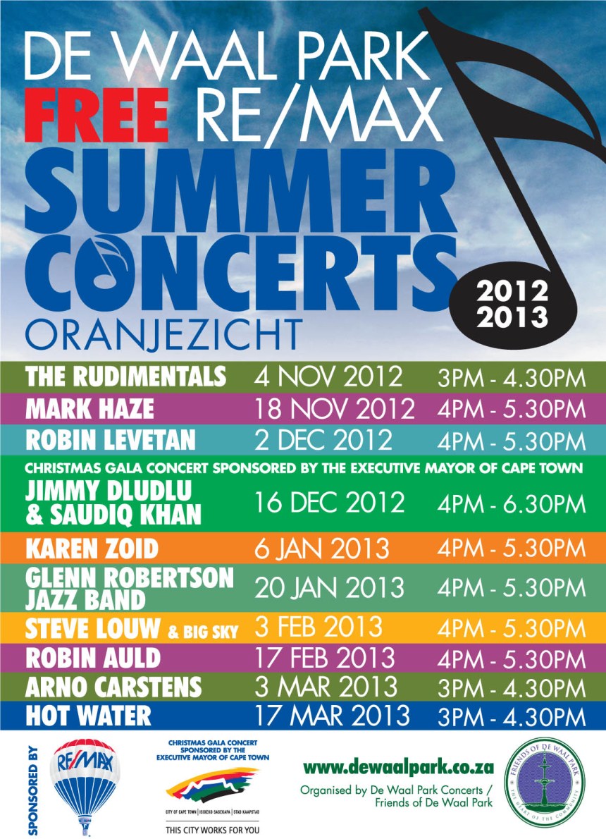 Triple M Entertainment contracted to secure Band Line up / Press and PR for De Waal Park Summer concert series