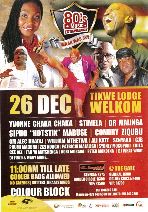 Sipho Mabuse coming to Welkom 26th Dec for festival